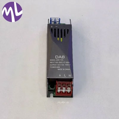 ترانس ١٢ ولت ٥ آمپر اسليم ٦٠ وات برند DAB
