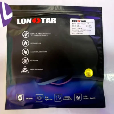 ریسه نواری درایوری لان استار تراکم 180 اصلی چیپ سنان رنگ نچرال پشت چسبدار حلقه 20 متری