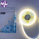 ریسه نواری cob تراکم ۳۲۰ پشت چسبدار ۱۲ولت رنگ آفتابی حلقه 5 متری
